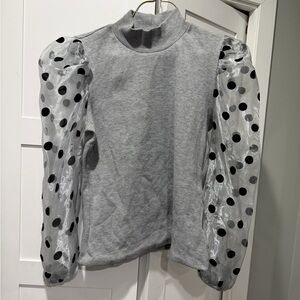 CBR Gray Knit Top with Ribbed Texture